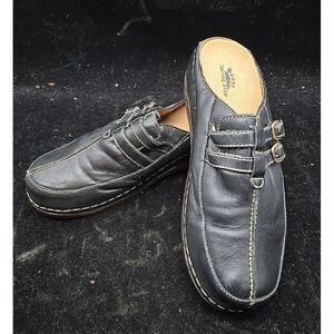 Spring Step HAPPY 41 ~US 10 Womens Black Leather Mule Clog slip-ons slides Shoes